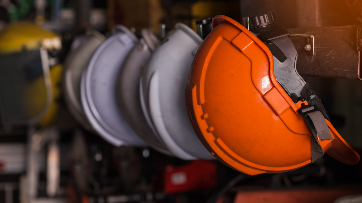 Hardhats hanging up