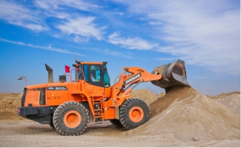 earthmoving construction vehicle pushing dirt